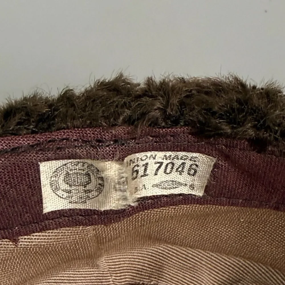Vintage Brown Curly Lamb Hat Karakul Fur Union Made USA